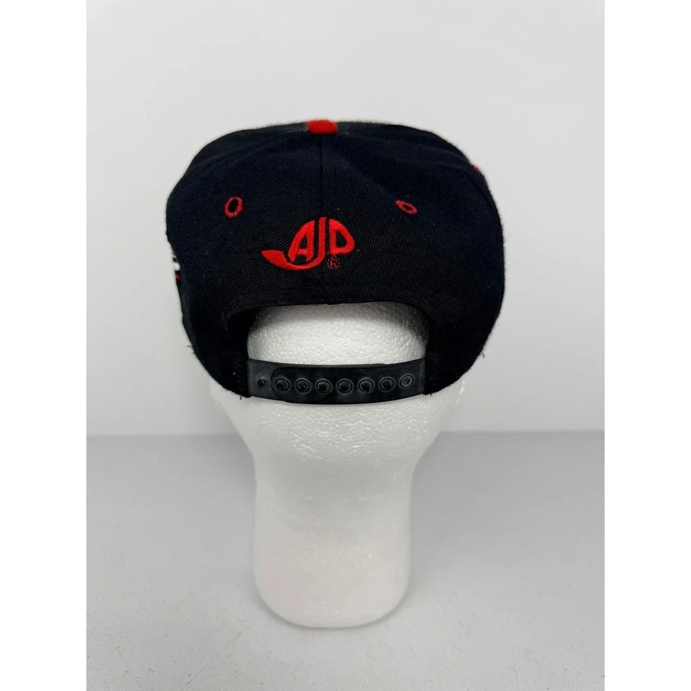 Vintage Chicago Bulls 45 AJD Snapback Hat Made in USA Black Red NBA Cap - BQ